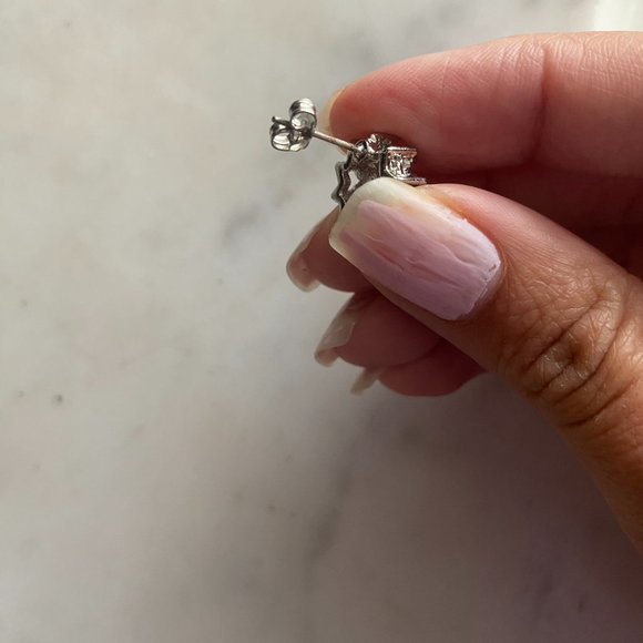 Sterling Silver Cubic Zirconia Opal Earrings - Picture 5 of 5